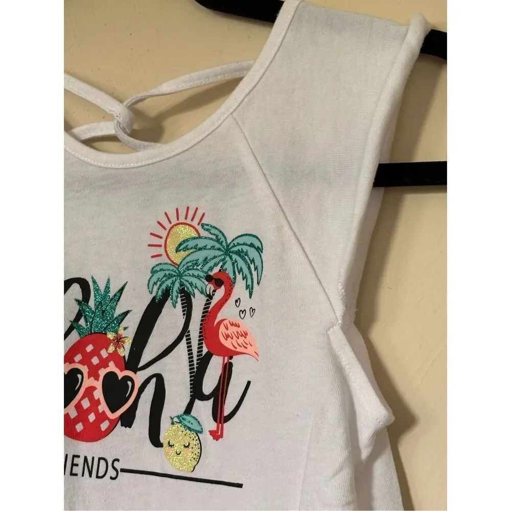 The Children's Place & 365 Kids Girl's Unicorn & Aloha Graphic Print Tank Top 2